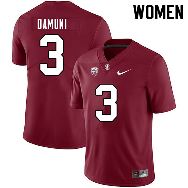 Women #3 Levani Damuni Stanford Cardinal College Football Jerseys Sale-Cardinal - Click Image to Close